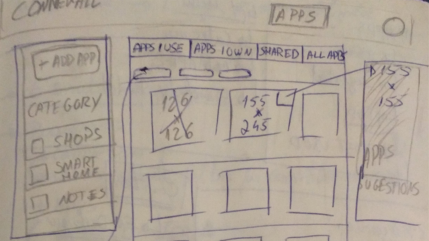 Paper sketch for the basic UI